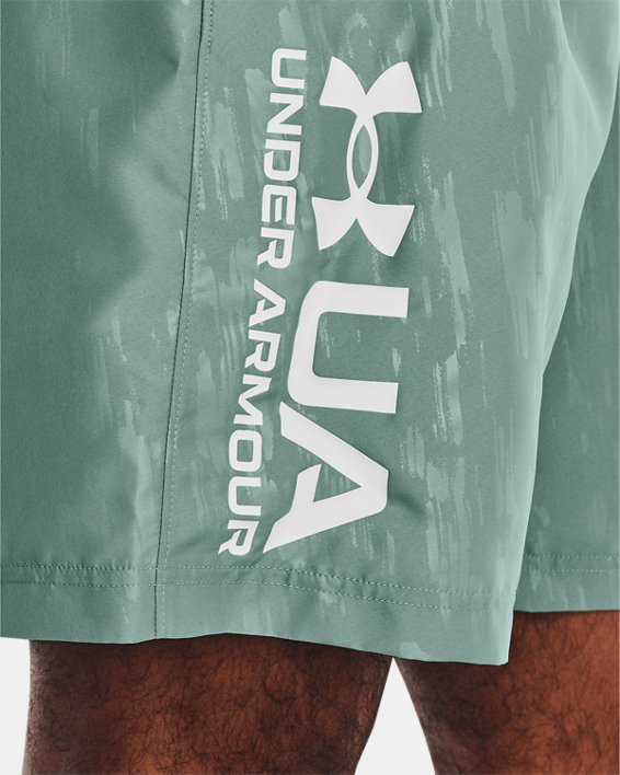 Men's UA Woven Emboss Shorts, Green, pdpMainDesktop image number 3